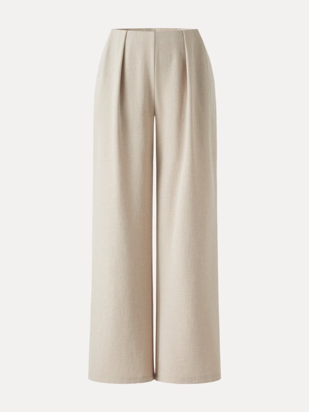 NWT OGL Airy Stretch Linen-Like Wide Flare Pant with Pockets Heather Ivory XSP